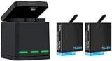 TELESIN Akku Ladegerät Kit für GoPro Hero 8 Black Hero 7 Hero 6 Hero 5 Triple Charger & Batterie Aufbewahrungsbox Anzug 3-Kanal-Ladegerät mit 2 wiederaufladbaren Lithium-Ionen-Batterien für Go Pro