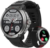TOOBUR Smartwatch für Männer (Telefonfunktion/Alexa), Explorer Serie, Fitness-Tracker, 100 Sports/Blutsauerstoff/Schlaf-Tracker/2ATM wasserdicht, Smartwatch kompatibel mit Android iPhone, 2 Armbänder