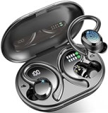 Bluetooth Kopfhörer Sport, Kopfhörer Kabellos Bluetooth 5.3 mit HD Mic, 48Std Hi-Fi Stereo In Ear Kopfhörer, 14.2 mm Treiber Ohrhörer, LED Anzeige, IP7 Wasserdicht mit 800mAh Ladekoffer Lauf Earbuds