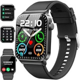 Donerton Smartwatch Herren Damen mit Telefonfunktion/Message Reminder, 1,85" Smart Watch, 112+Sportmodi IP68 Wasserdicht Sportuhr, Fitnessuhr mit Puls-Schlaf-Monitor Schrittzähler, Uhr für Android iOS