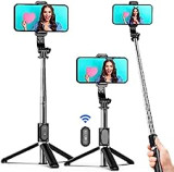 Selfie Stick Stativ 360°Rotation 3 in 1 Selfiestick mit Fernbedienung Handy Selfie-Stange