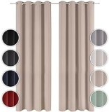 Blumtal 2er-Set Verdunklungsvorhang Blickdicht - Eleganter Gardinen Vorhang mit Ösen für Schlafzimmer