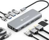 NOVOO USB C Hub Adapter MacBook Pro/Air M1 Adapter mit 4K HDMI,100W PD,3 x USB 3.0 Anschlüsse Aluminium Multiport Hub kompatibel für MacBook M2,Surface,Laptop,andere Typ C Geräten