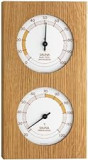 TFA Dostmann Analoges Sauna-Thermo-Hygrometer, mit Eichenrahmen, Temperatur, Luftfeuchtigkeit, hitzebeständig,L 130 x B 40 x H 242 mm