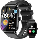 LLKBOHA Smartwatch Herren mit Telefonfunktion - 1,85 Zoll Touchscreen Smart Watch, 111+ Sportmodus IP68 Wasserdicht Fitnessuhr mit Herzfrequenzmonitor Schlafmonitor Schrittzähler für iOS Android